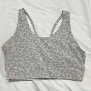Leopard Print Gray Sports Bra